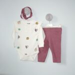 Set 3 Piese Inimi Și Flori Alb