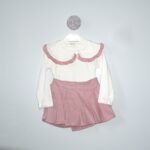 Compleu Bluză Și Fustiță Classique Alb-Plămâniu